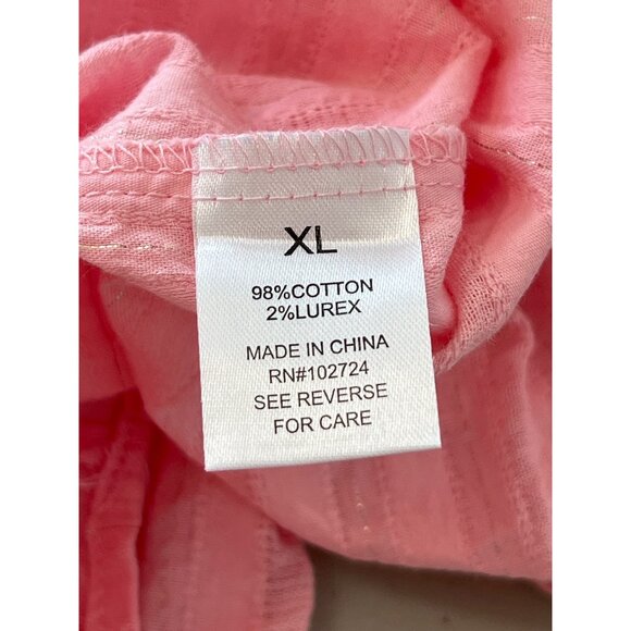 Hester and Orchard Blouse Size XL Metallic Ruffle Pom Pom Quarter Sleeve Peasant - Picture 5 of 6